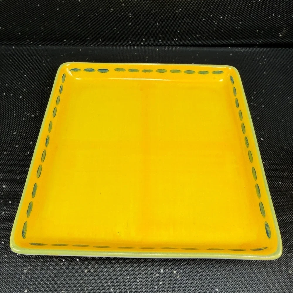 Dutch Wax Coastline Imports Handpainted Ceramic Butter Dish Cheese Container
